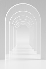 3d rendering arch tunnel and corridor