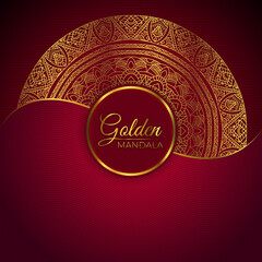 Abstract golden mandala design background for greeting card, invitation and background 
