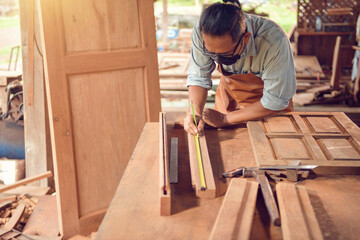 Closeup of a man carpenter