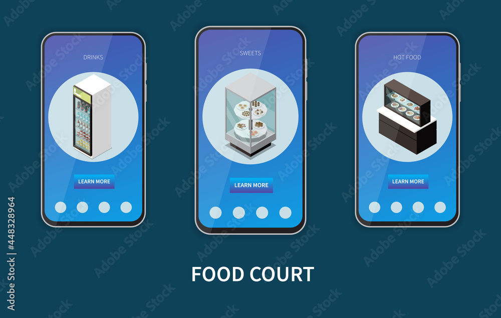 Wall mural Food Court Smartphones Set