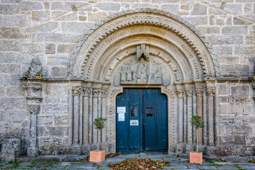 Fototapeta na wymiar Sanctuary of A Franqueira in Galicia (Spain) with a beautiful Gothic façade with Romanesque reminiscences.