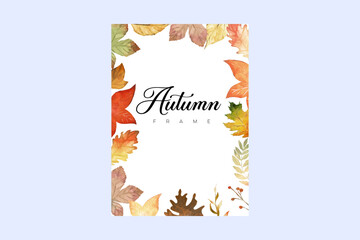 Autumn watercolor frames