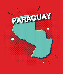 Obraz premium Pop art map of paraguay