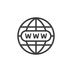 Globe with web page address icon.