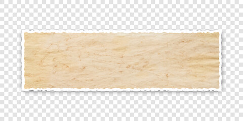 vector old torn paper banner with ripped edges with space for your text on transparent background	
