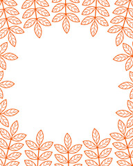 Autumn frame plants card leaves greeting vector illustration