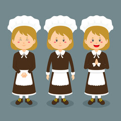 Thanksgiving Character with Various Expression