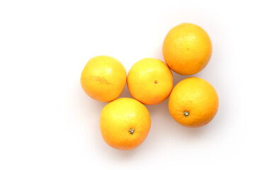 Close up of group of Valencia orange fruit with high vitamin C.