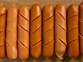 sausage closeup image for food or health concept