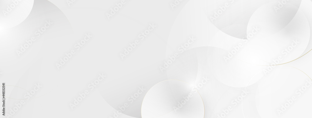 Poster abstract white geometric circle shape with digital hi tech concept background technology. vector ill