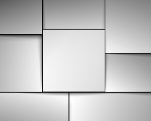 Abstract white and gray square geometric shape background. Space for your design. Vector illustration