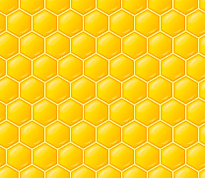 seamless pattern with honeycombs. abstract vector background for beekeeping business