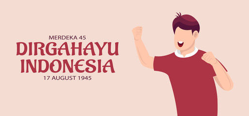 Indonesia independence day celebration greeting card.