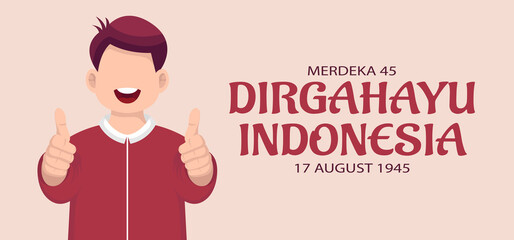 Indonesia independence day celebration greeting card.
