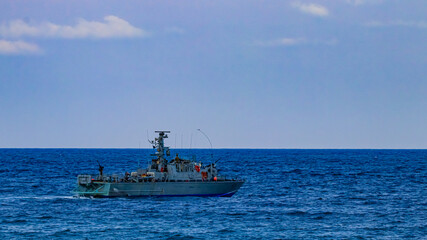military boat on the sea