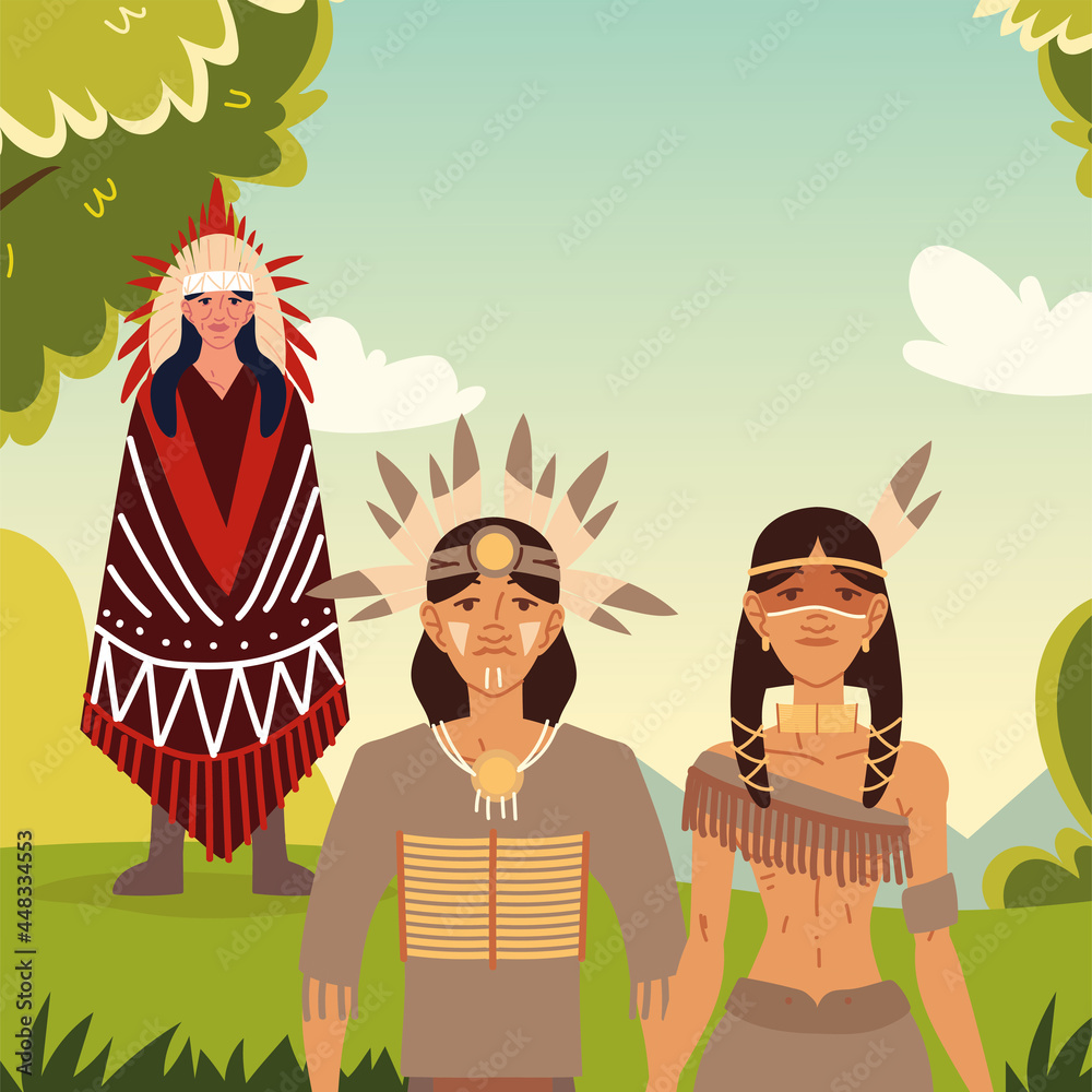 Wall mural indigenous family people