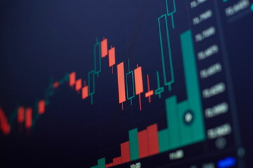 Business success and growth concept.Stock market business graph chart on digital screen.Forex...