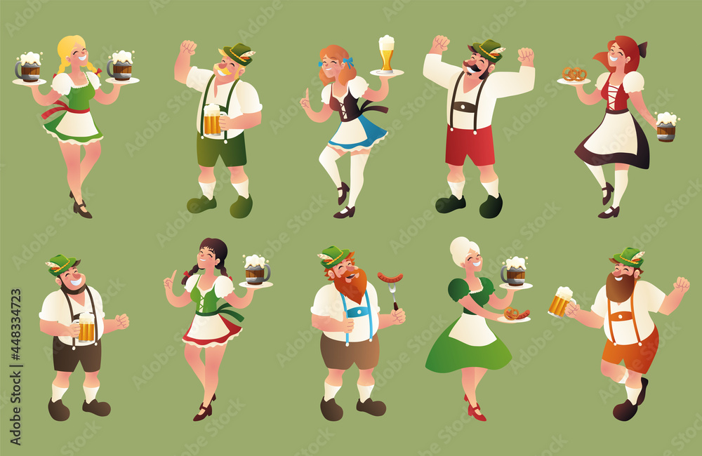 Canvas Prints group of bavarian people