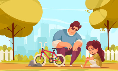 Cycle Family Background Illustration