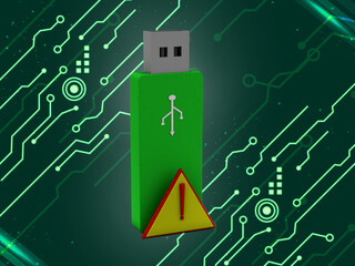 usb drive error. 3d illustration