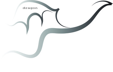 abstract dragon drawing with text 