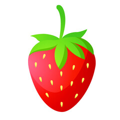 red strawberry fruit vector art