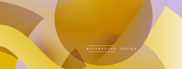 Abstract overlapping lines and circles geometric background with gradient colors