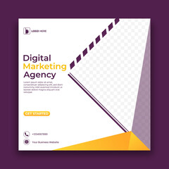 Digital Marketing Agency Social Media template. editable social media post for corporate.
