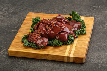 Raw chicken liver for cooking