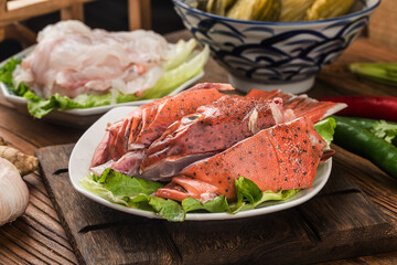 Fresh red grouper fillets，Raw fish fillets