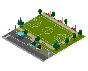 City Constructor Elements Isometric Colored Composition