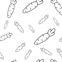 Seamless doodle pattern with carrots. Easter pattern