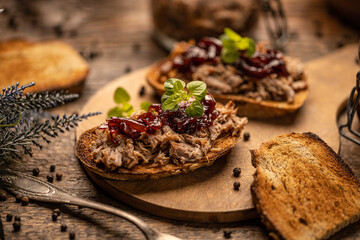 Delicious pulled duck