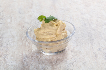 Traditional Jewish Hummus with olive oil