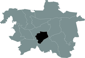 Black location map of the Hanoverian Südstadt-Bult district inside the German regional capital city of Hanover, Germany