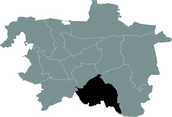 Black location map of the Hanoverian Döhren-Wülfel district inside the German regional capital city of Hanover, Germany
