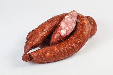Natural meat sausages with minced meat