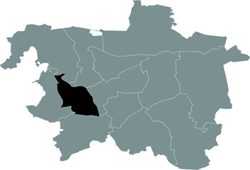 Black location map of the Hanoverian Linden-Limmer district inside the German regional capital city of Hanover, Germany