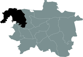Fototapeta na wymiar Black location map of the Hanoverian Herrenhausen-Stöcken district inside the German regional capital city of Hanover, Germany
