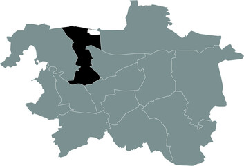 Black location map of the Hanoverian Nord district inside the German regional capital city of Hanover, Germany