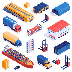 Isometric Logistic Icon Set