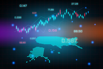 Stock market background or forex trading business graph chart for financial investment concept of united state of America map. business idea and technology innovation design.