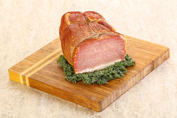 Delicous pork cured meat isolated