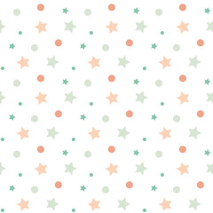 stars and polka dots confetti seamless repeat pattern