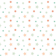 stars and polka dots confetti seamless repeat pattern