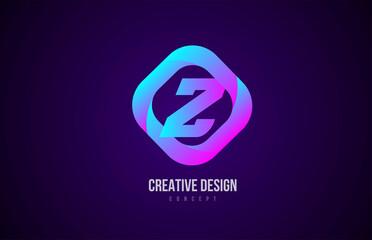 pink Z alphabet letter logo icon. Creative design template for business and company
