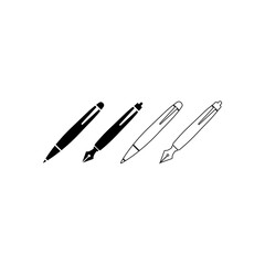 Pen icon design set bundle template isolated