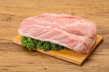 Raw pork loin for cooking