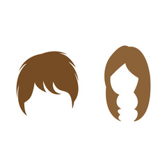 Hair wig icon design set bundle template isolated