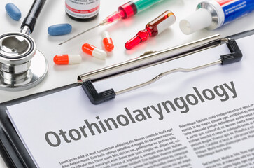 Otorhinolaryngology written on a clipboard